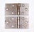 Vintage cabinet hinges made of bushed steel with flat tips, three knuckles, and a template hole pattern. The original...