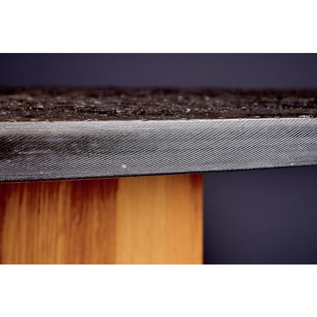 Octagonal Pedestal Table with Round Slate Top, France, 1970s For Sale - Image 10 of 12