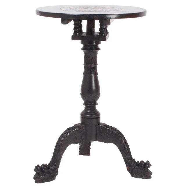 Black Antique Chinese Carved Rosewood Table or Candle Stand For Sale - Image 8 of 8