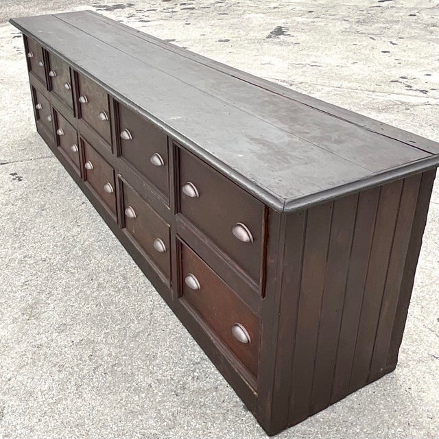 Vintage Monumemtal Rustic Pharmacy Credenza Chairish