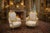 1970 French Louis XVI Gold Beech Damask Bergères - Pair For Sale - Image 4 of 14