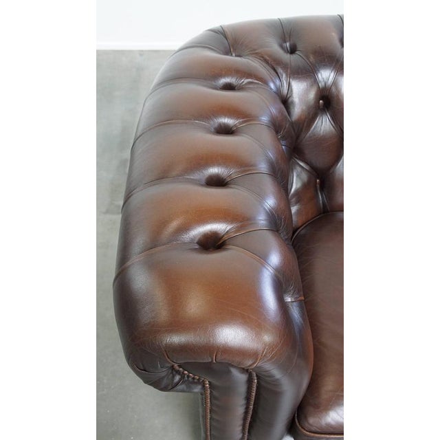 Animal Skin English Cowhide Chesterfield Armchair For Sale - Image 7 of 15