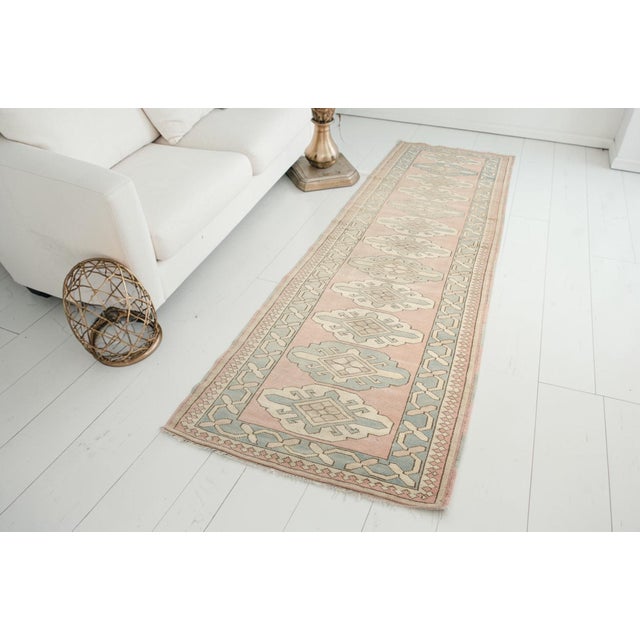 Textile Oushak Vintage Handknotted Runner For Sale - Image 7 of 10