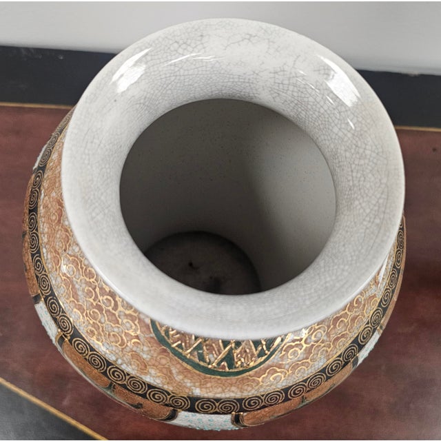 19th Century Meiji Japanese Satsuna Enanel Porcelain Vase For Sale - Image 4 of 8