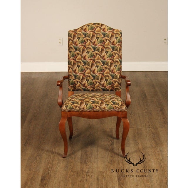 Pair of Ethan Allen Legacy Collection Upholstered Armchairs with Cabriole Legs For Sale - Image 15 of 15