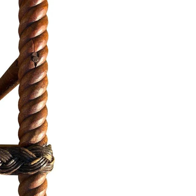 Brown Antique Aesthetic Movement Spool-Turned and Rope-Carved Accent Table, c.1890 For Sale - Image 8 of 9