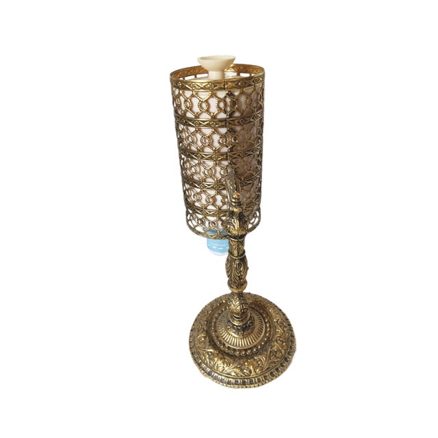 Gold Vintage Hollywood Regency Dixie Cup Dispenser Gold Metal Vanity Decor Holder MCM For Sale - Image 8 of 8