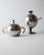 This vintage sugar or marmalade serving set from the 1980s is a striking example of elegant postmodern tableware. Crafted...