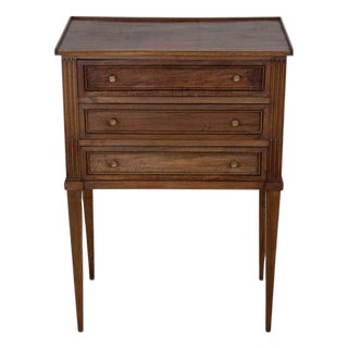 French 20th Century Louis XVI Style Walnut Bedside Table For Sale