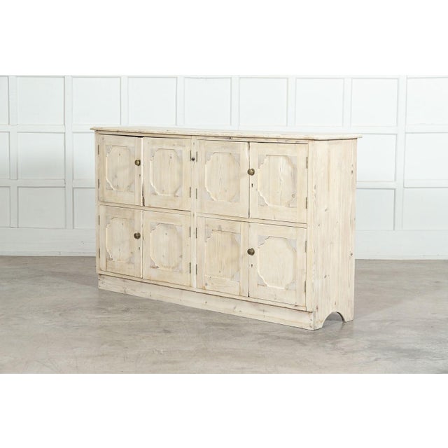 Large English Bleached Pine Locker Cabinet, 1890 For Sale - Image 3 of 16
