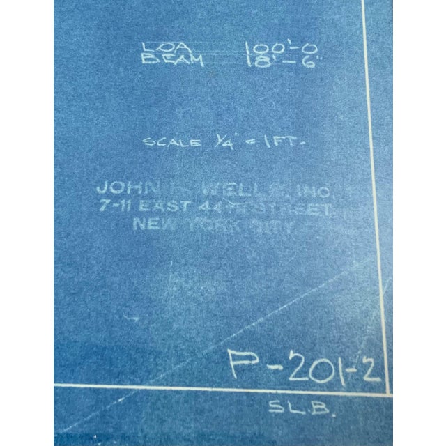 Original Yacht Blueprint P 201 2 by John Wells Chairish