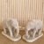 Hand-Carved Marble Elephant Pair, Sculptural Entryway Accents, India, 2010s For Sale - Image 11 of 11