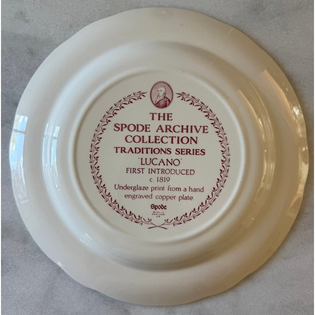 Set of 6 Vintage Red and White Spode Archive Collection Plates For Sale - Image 9 of 16