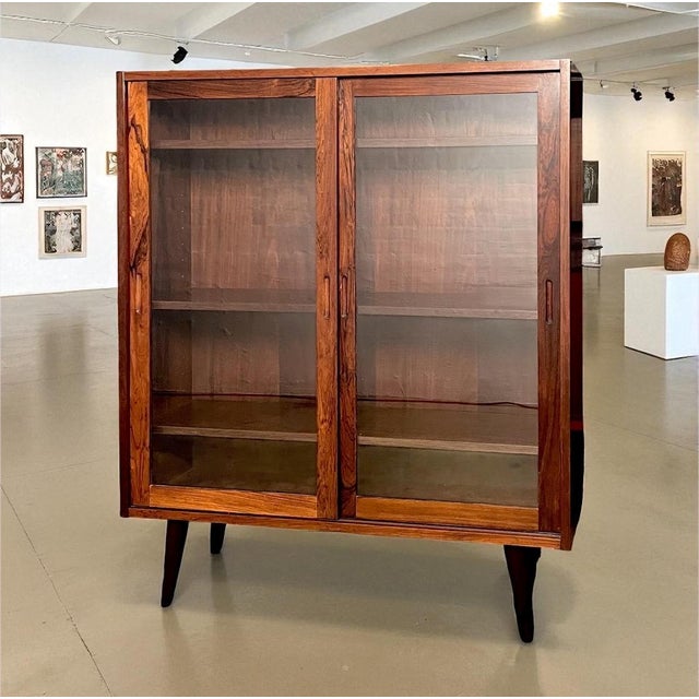 Danish Rosewood Display Cabinet with Sliding Doors, 1960s For Sale - Image 10 of 14