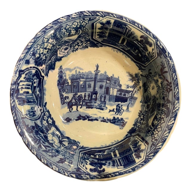Vintage Victoria Ironstone Large Decorative Bowl With Celadon Glaze For Sale