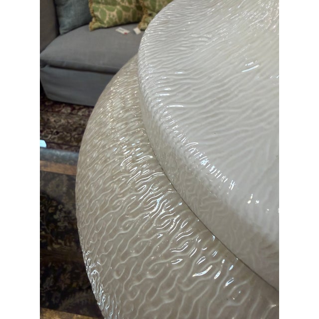 Antique White 19th C French Textured Milk Glass Post Street Lamps/ Lanterns Restored a Pair For Sale - Image 8 of 11