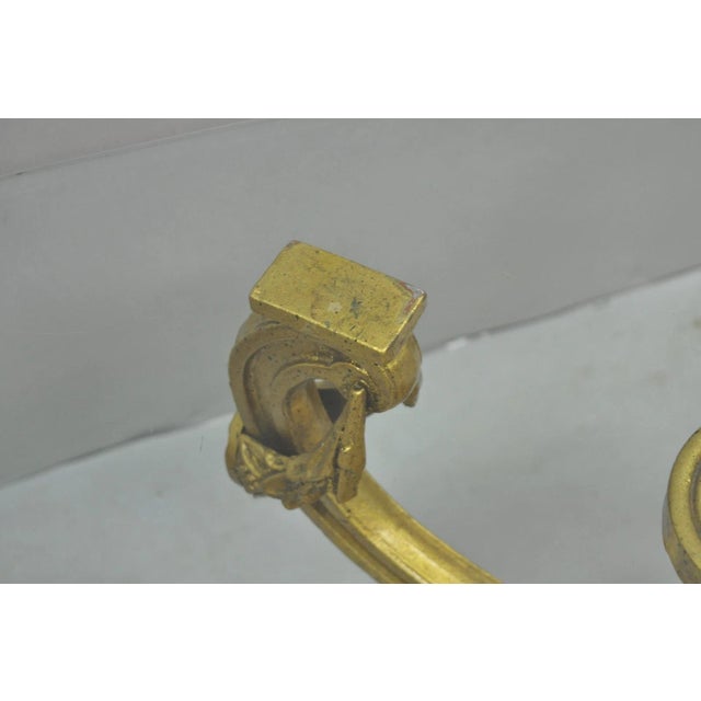 Vintage Italian Hollywood Regency Gold Gilt Metal Double Pedestal Coffee Table For Sale - Image 15 of 18