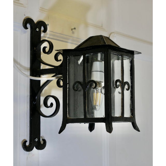 Large Traditional Wall Lantern, 1940s For Sale - Image 7 of 7