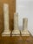 English Late 19th Century Mughal Set of 3 Graduated Tessellated Bone Candle Holders With Floral Detail For Sale - Image 3 of 7