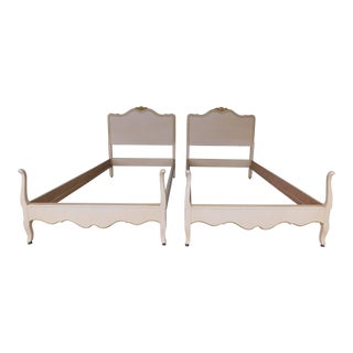 Drexel Parisienne Collection French Louis XV Style Twin Beds - a Pair For Sale