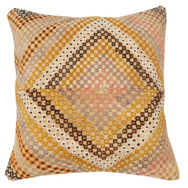Traditional 20"x20" SET OF 2 - Hand-Woven Kilim Cushion Covers. A pair of Lace Pillow Covers For Sale - Image 3 of 4