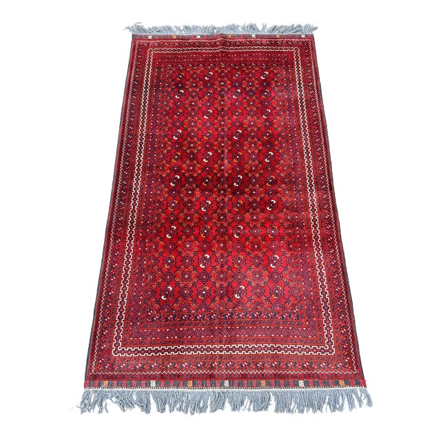 High Quality Afghan Beshir Kunduz All-Over Lattice Rug - 6'2" X 3'8" For Sale