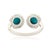 Modern Luxe 1.62ct Turquoise Diamond Toi Et Moi Open Ring in 14k Gold Szie 4 For Sale - Image 10 of 15