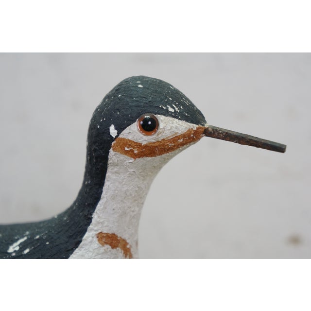 Late 20th Century Richard Morgan Stilt Sandpiper Folk Art Figurine the Painted Bird Workshop 10" For Sale - Image 14 of 14