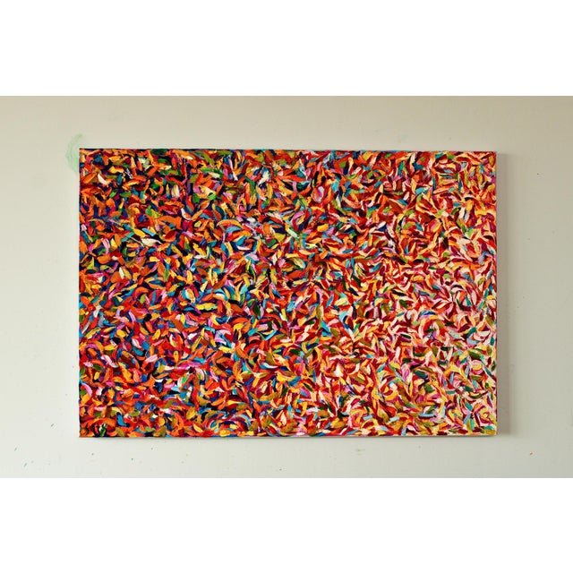 Burnt Orange Artist Andrei Sitsko "The Garden 14. Abstract Series" Modern Original Painting For Sale - Image 8 of 12