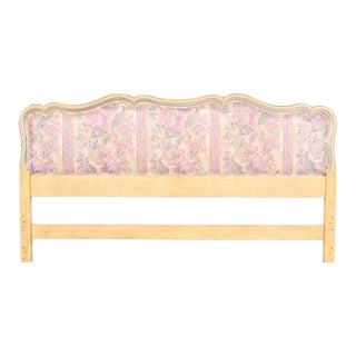 John Widdicomb French Provincial Louis XV Upholstered King Size Headboard, 1950s For Sale