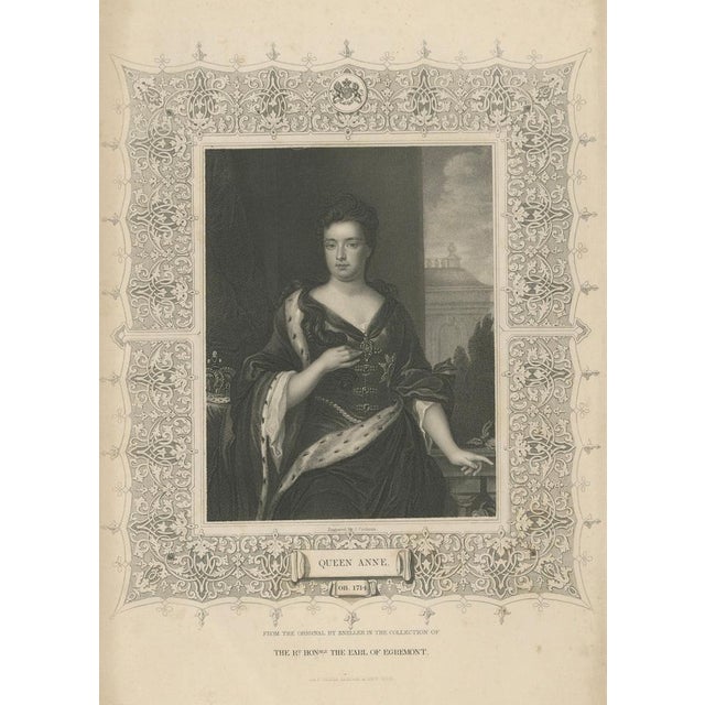Antique Portrait of Queen Anne, 1850 For Sale - Image 3 of 9
