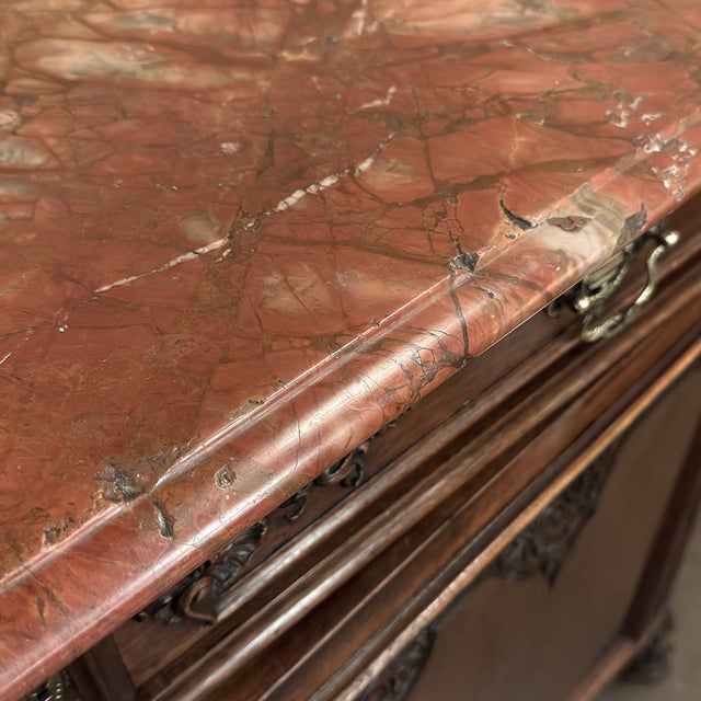 Antique Country French Louis XIV Walnut Marble Top Buffet For Sale - Image 18 of 18