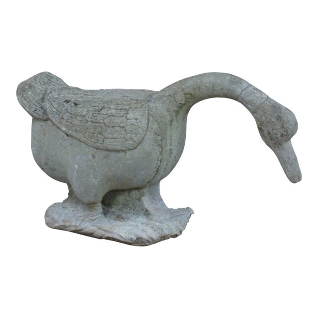 1930s Italian Carved Stone Bird Garden Sculpture Statue For Sale