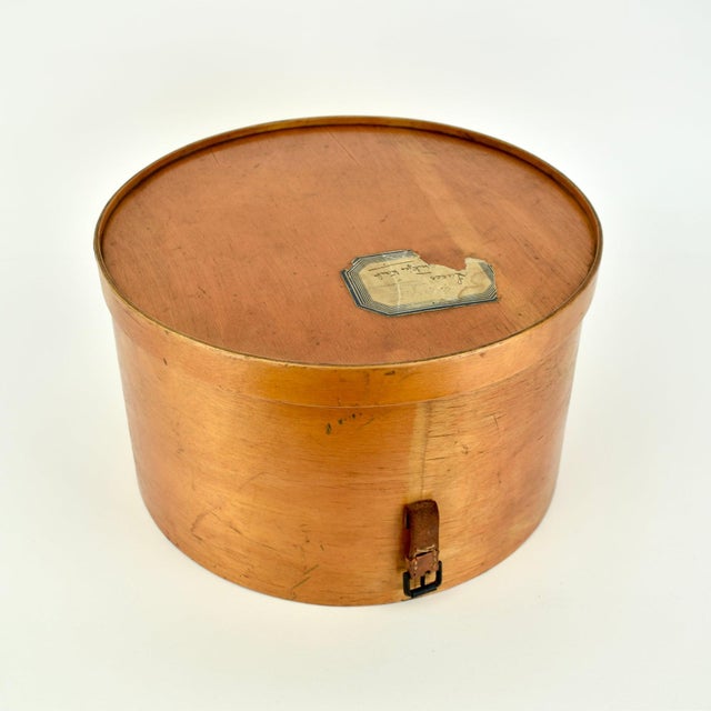 Early 20th Century Antique Birch Hat Box Plywood For Sale - Image 5 of 5