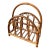 Vintage Natural Bamboo Wicker Magazine Rack in Coastal Boho Chic Style For Sale