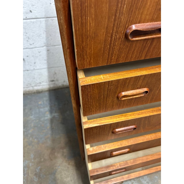 1960s Danish Mid Century Modern Teak 6 Drawer Tall Chest of Drawers For Sale - Image 9 of 9
