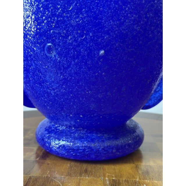 1920s Winged Vase in Pulegoso Blue Glass by Napoleone Martinuzzi, 1920s For Sale - Image 5 of 9