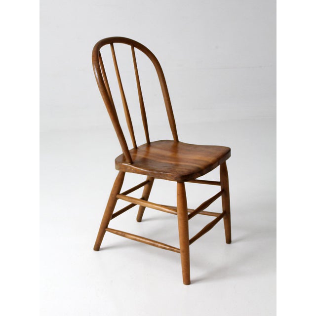Wood Vintage Windsor Style Spindle Back Chair For Sale - Image 7 of 13