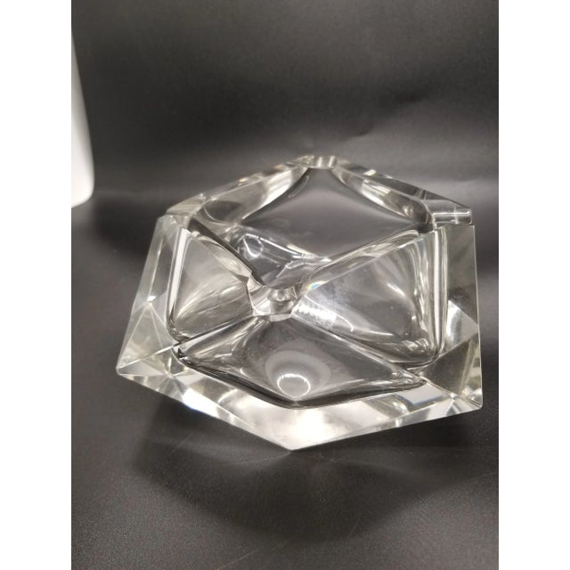 Vintage Art Deco crystal ashtray, Very heavy. Made in the 1980s.
