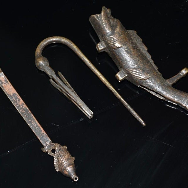 Metal Mid 20th Century Brass Carp Figural Padlock / Trick Lock For Sale - Image 7 of 9