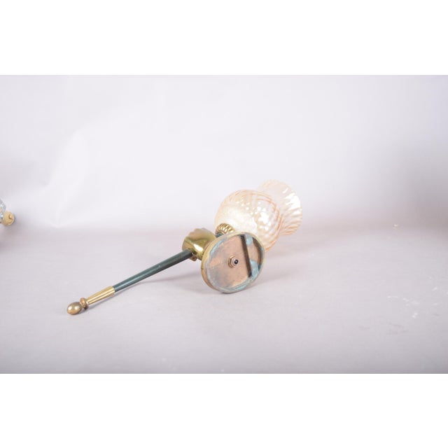 Metal Bronze Fist Wall Sconce with Amber Glass Shade in the style of Maison Jansen, 1950s For Sale - Image 7 of 9
