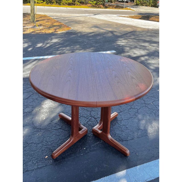 Mid-Century Modern Mid Century Nordic Modern Teak Extendable Dining Table For Sale - Image 3 of 18