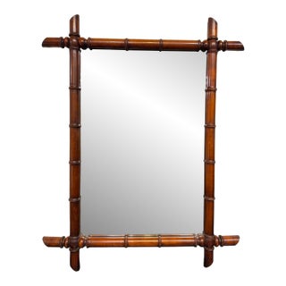 Antique Faux Bamboo Mirror For Sale