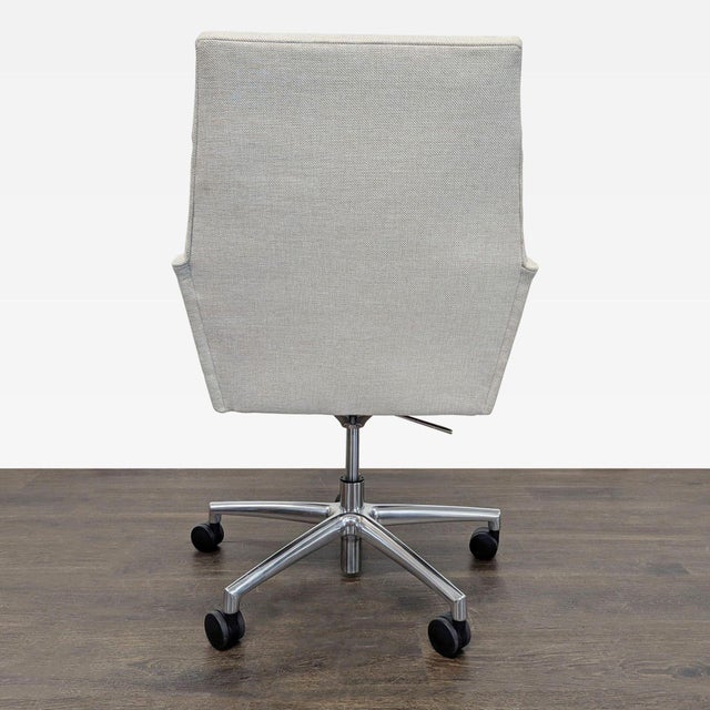 2010s Room & Board Tenley Modern Office Chair With Light Gray Upholstery and Chrome Base For Sale - Image 5 of 11