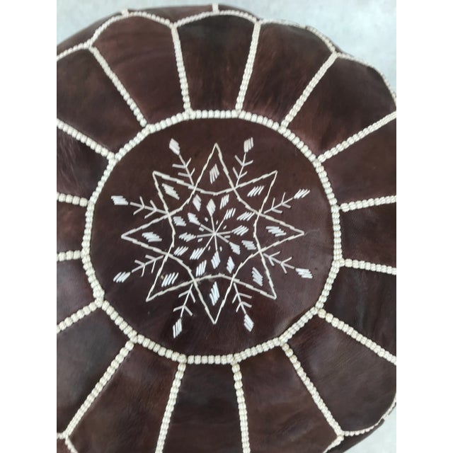 Not Yet Made - Made To Order Brown Moroccan Leather Pouf Cover For Sale - Image 5 of 9