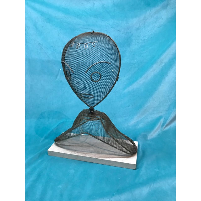 1950s Fredric Weinberg Wire Mesh Bust Head Display Mannequin For Sale - Image 11 of 11