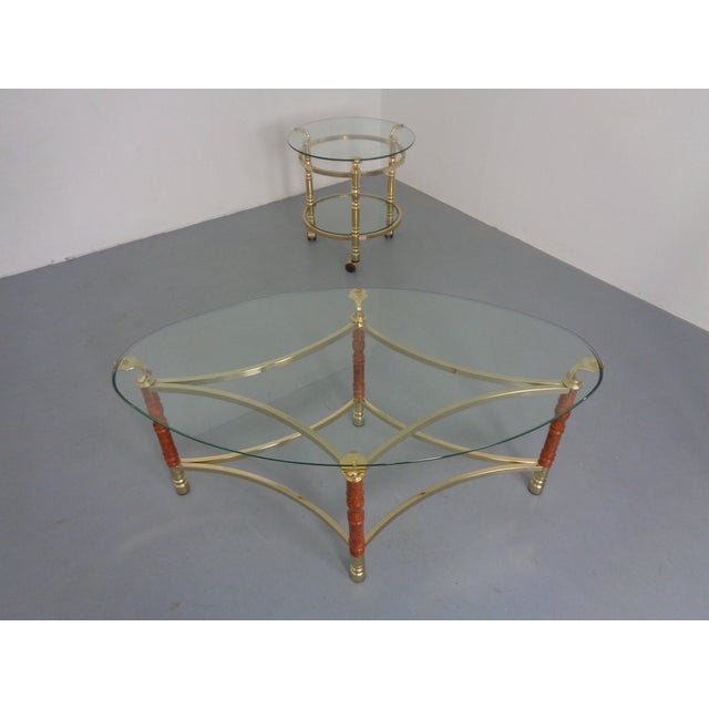 Metal Hollywood Regency Glass Tables, Italy, 1970s, Set of 2 For Sale - Image 7 of 18