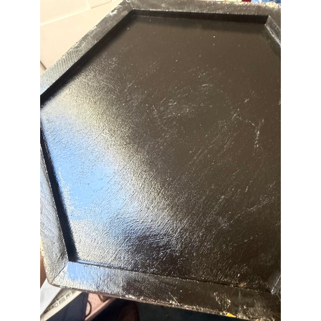 English Handmade Wooden Faux Porphyry Marble Wastebasket For Sale - Image 3 of 4