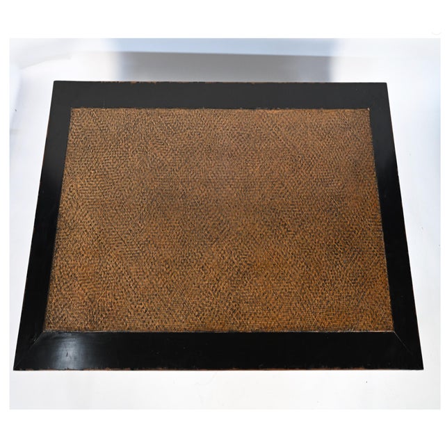 Wood Antique Chinese Lacquered Rattan Top Coffee Table For Sale - Image 7 of 13