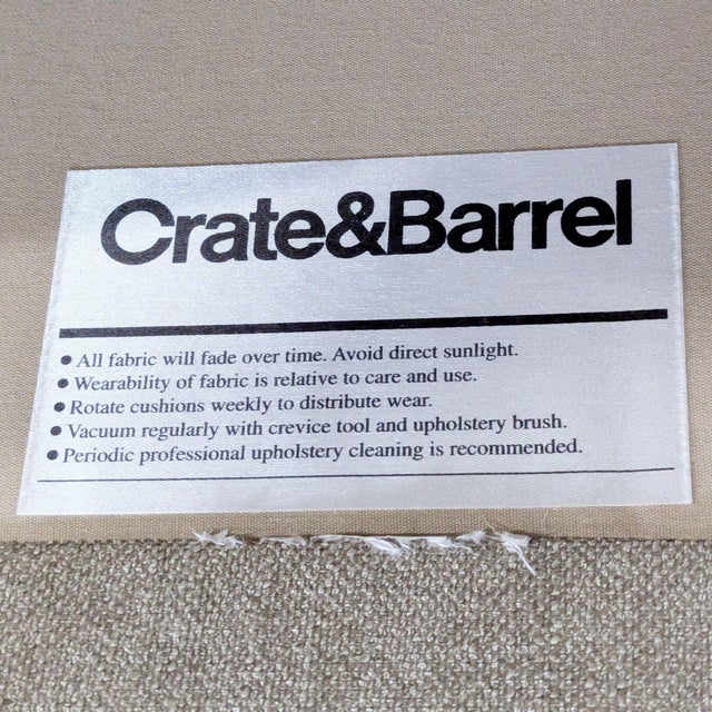 Crate & Barrel Marlow Modern Beige Chaise Lounge Sofa With Removable Cushions For Sale In San Francisco - Image 6 of 7